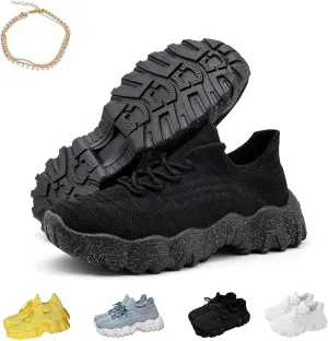 2024 Summer Lace Up Low Top Slip On Sneakers, Lightweight Mesh Running Shoes, Women's Comfortable Breathable Knitted Sneakers