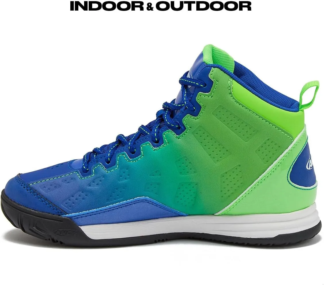 AND1 Showout Girls & Boys Basketball Shoes Kids, Boys High Top Sneakers, Youth Size 1 to 7 Kids Basketball Shoes Boys
