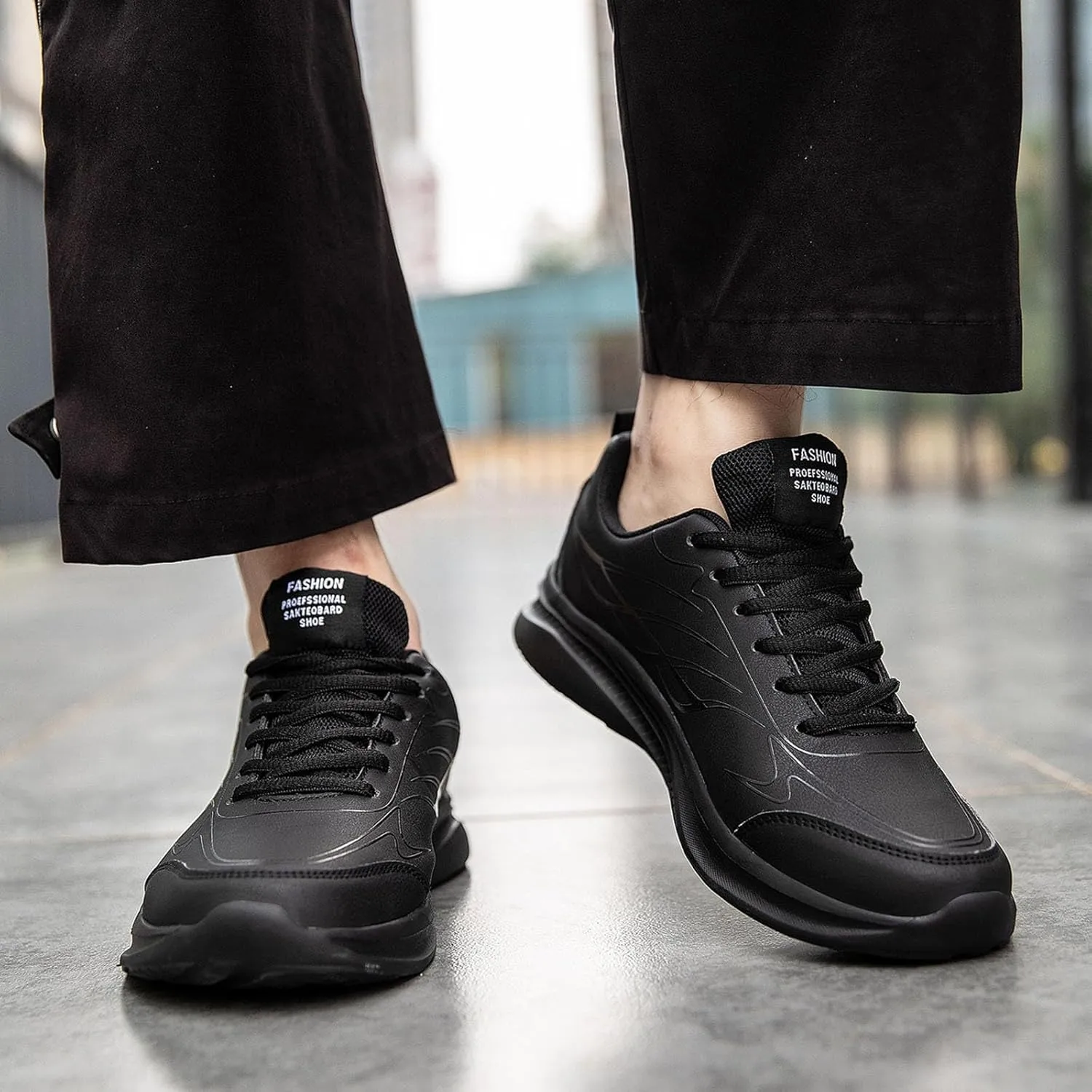 Arch Support Fitness Sneaker for Men Lightweight Breathable Slip on Running Shoe Lightweight Work Shoes for Men