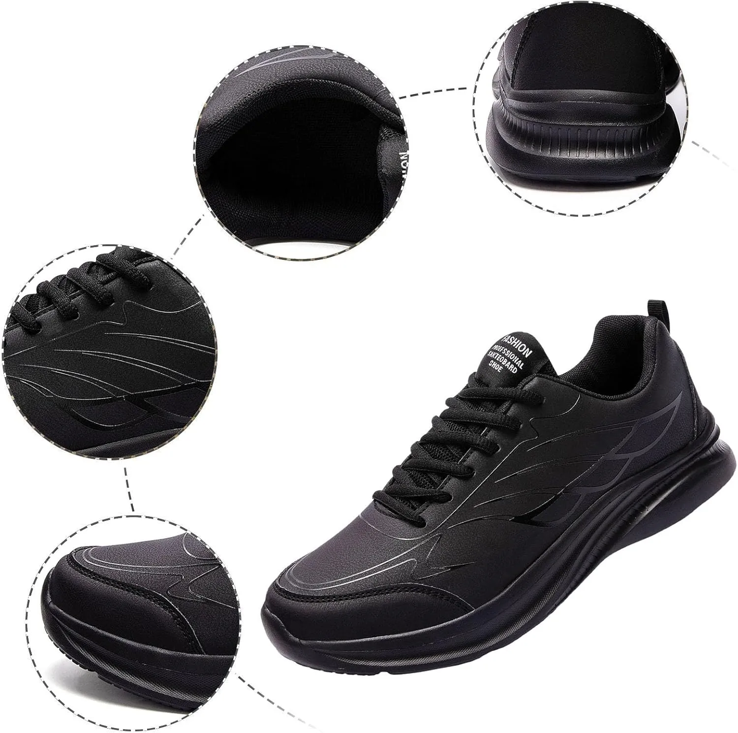 Arch Support Fitness Sneaker for Men Lightweight Breathable Slip on Running Shoe Lightweight Work Shoes for Men