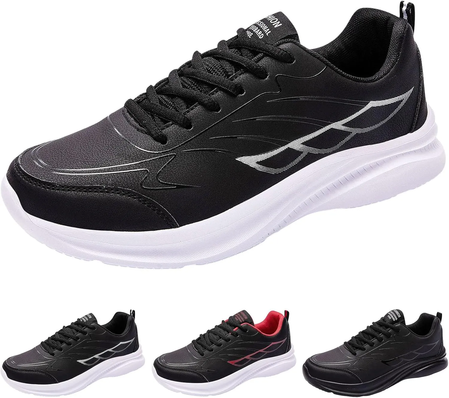 Arch Support Fitness Sneaker for Men Lightweight Breathable Slip on Running Shoe Lightweight Work Shoes for Men