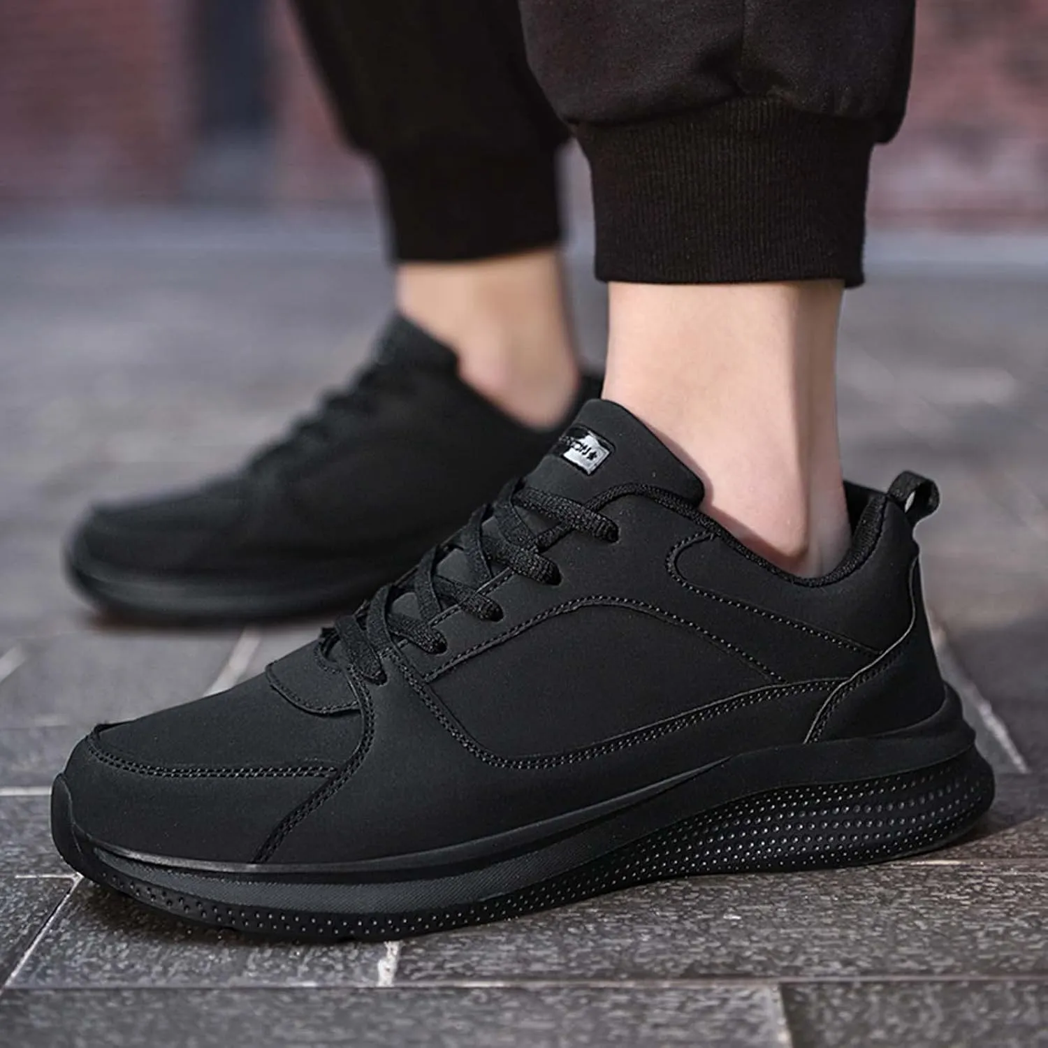 Arch Support Non Slip Minimalist Shoes for Men Breathable Comfort Walking Shoe Breathable Lace Up Shoes for Men