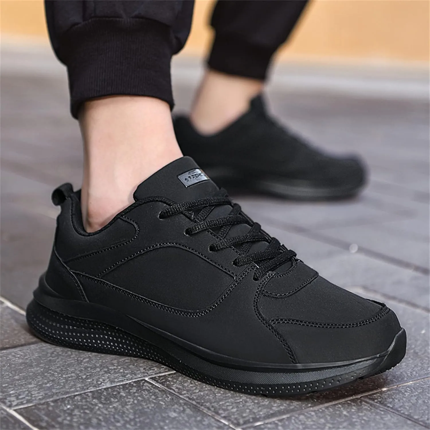 Arch Support Non Slip Minimalist Shoes for Men Breathable Comfort Walking Shoe Breathable Lace Up Shoes for Men