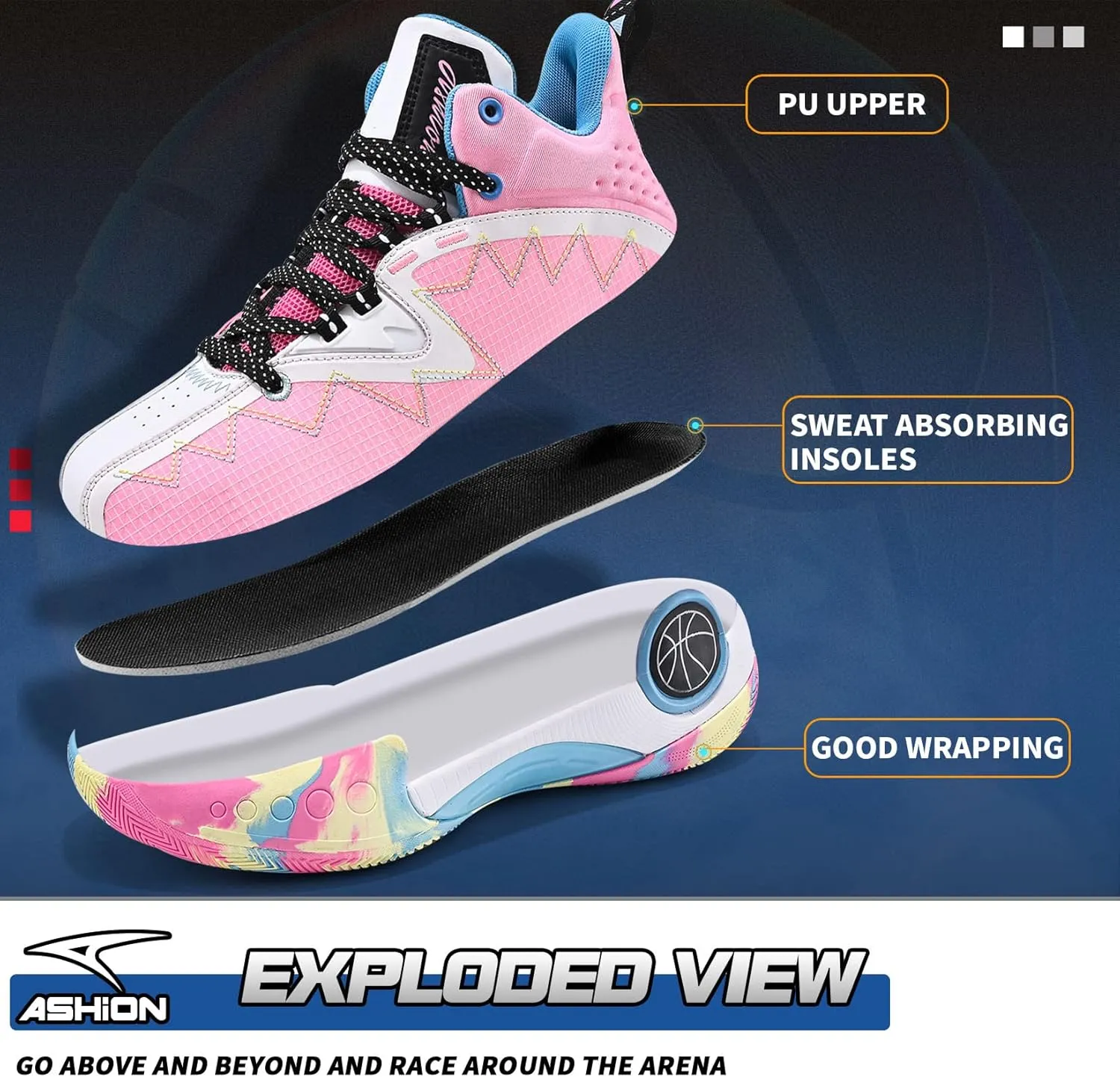 ASHION Kids Youth Basketball Shoes Non-Slip Boys High Top Sneakers Girls School Trainers