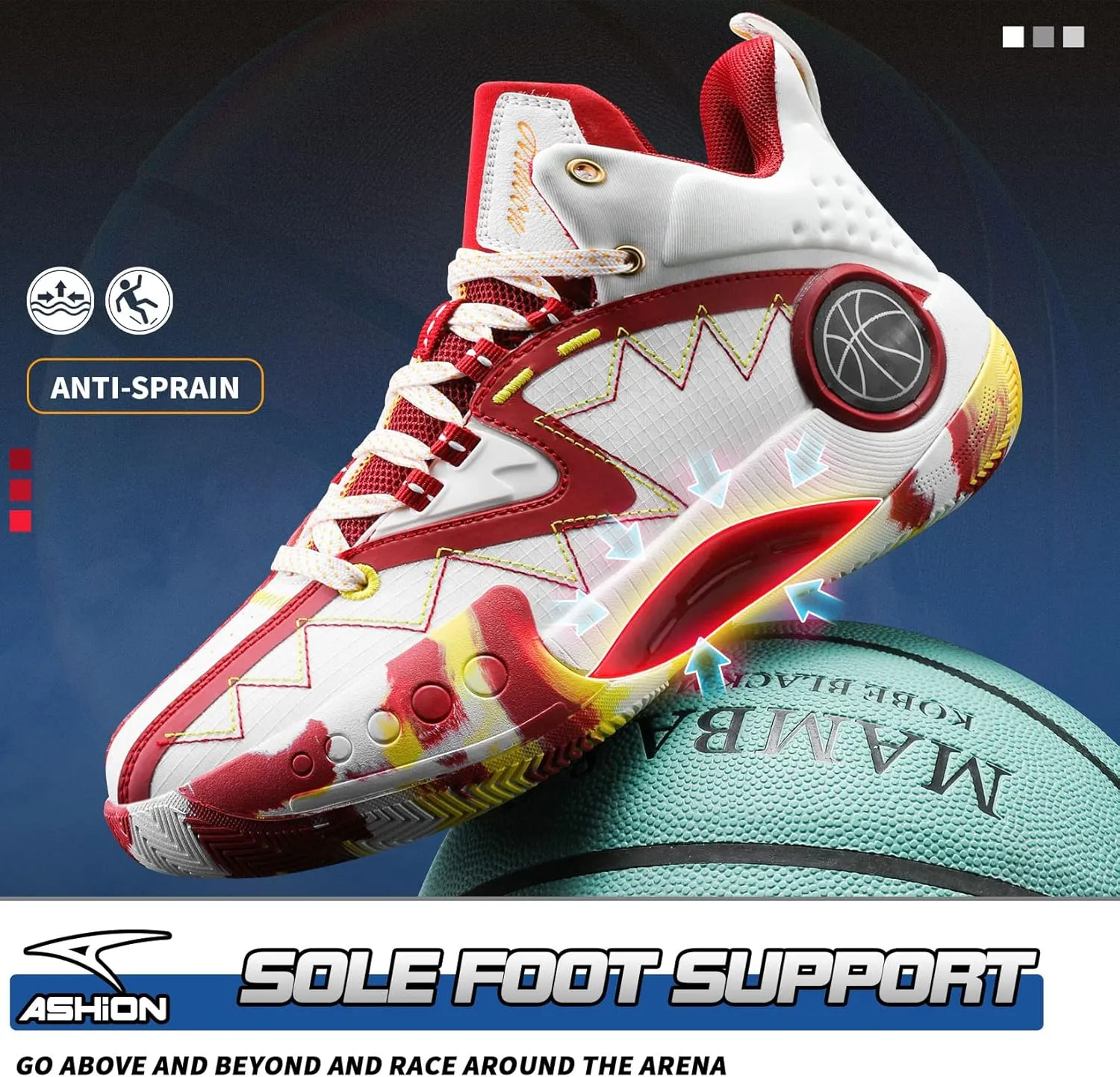 ASHION Kids Youth Basketball Shoes Non-Slip Boys High Top Sneakers Girls School Trainers