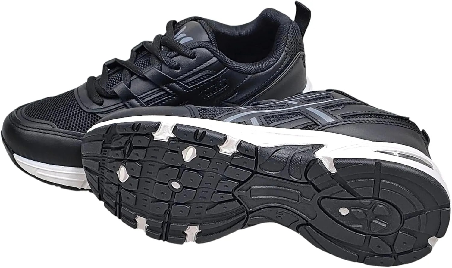 Athletic Running Shoes, Mesh Upper, White Sole, Cushioned Training Sneakers