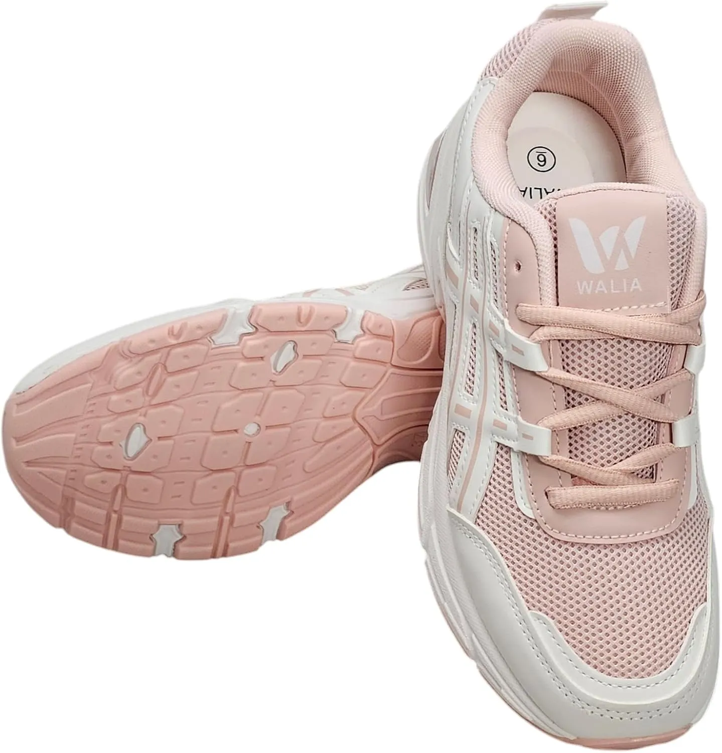 Athletic Running Shoes, Mesh Upper, White Sole, Cushioned Training Sneakers