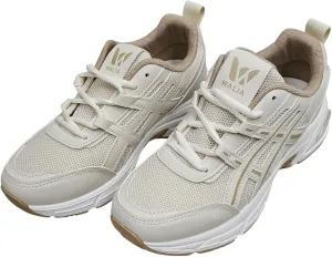 Athletic Running Shoes, Mesh Upper, White Sole, Cushioned Training Sneakers