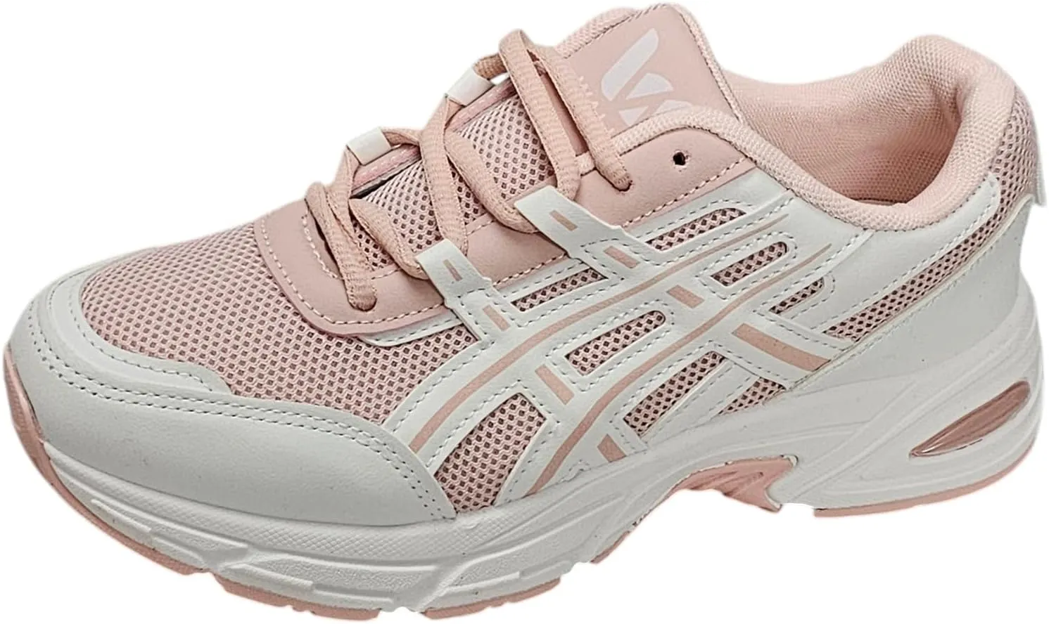 Athletic Running Shoes, Mesh Upper, White Sole, Cushioned Training Sneakers