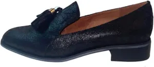 Authentic Robrts Floral Leather Mule Heel Sandal - Black Leather Rose Mule - Women's Designer Shoes - Women's Fashion Shoes