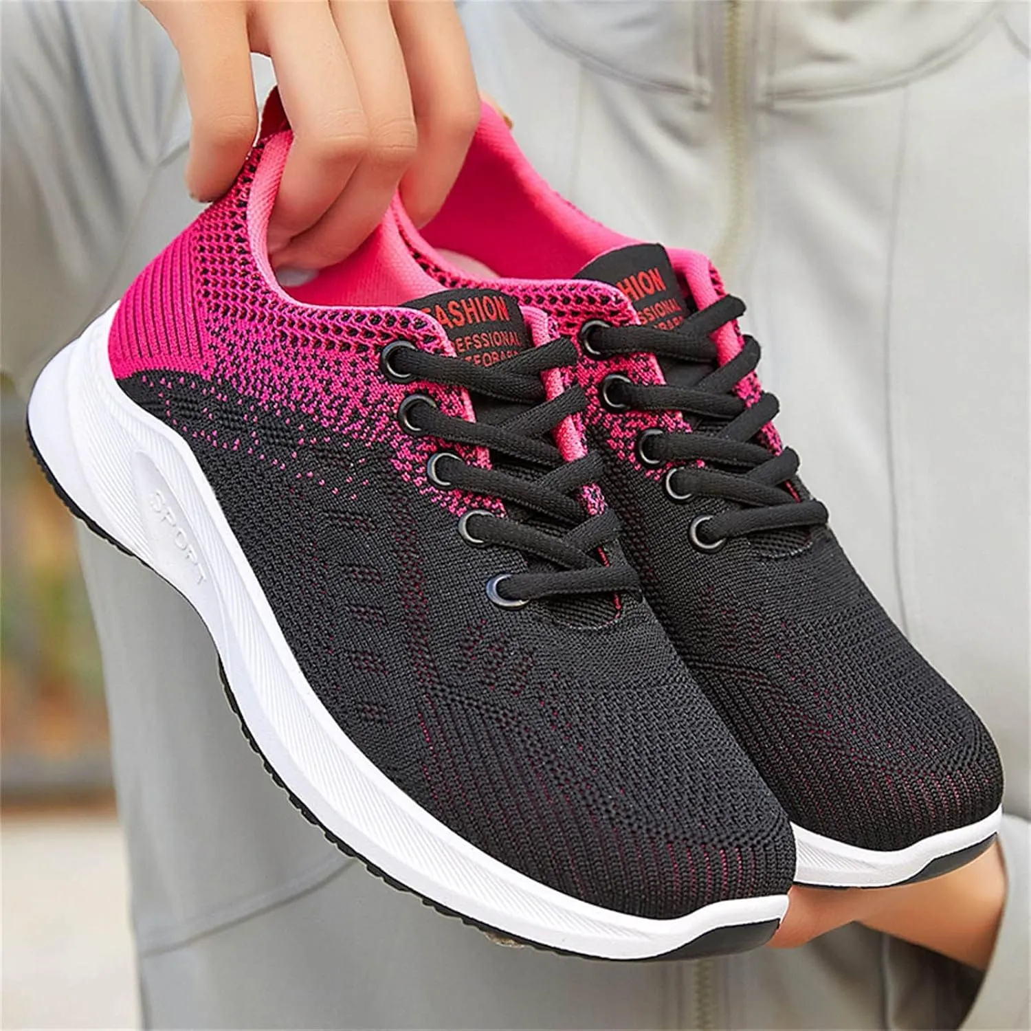 Black Wedge Gym Shoes for Women Women Shoes Size 8 Slip On Boots Walking Shoes for Women with Arch Support and Comfort Women Sneakers Size 6 Wide Tenis Antideslizante para Mujer De Cocina