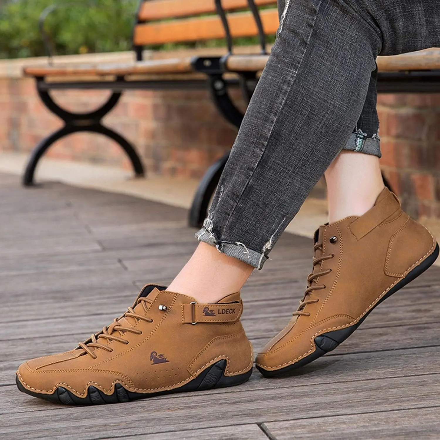 Boots Spring/Summer Border Popular High Top Men's Shoes Casual Short Boots Slip on Casual Shoes for Men