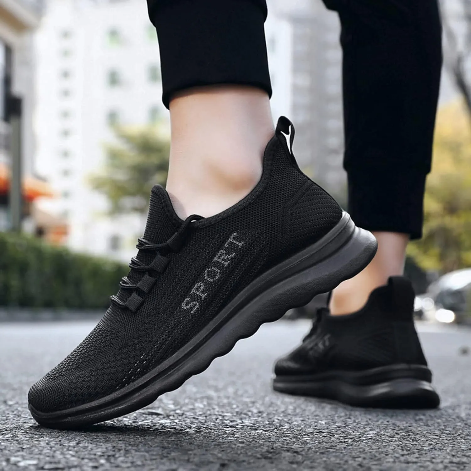 Breathable Walking Shoes for Men Lace Up Lightweight Breathable Fashion Sneaker Men's Breathable Barefoot Shoes