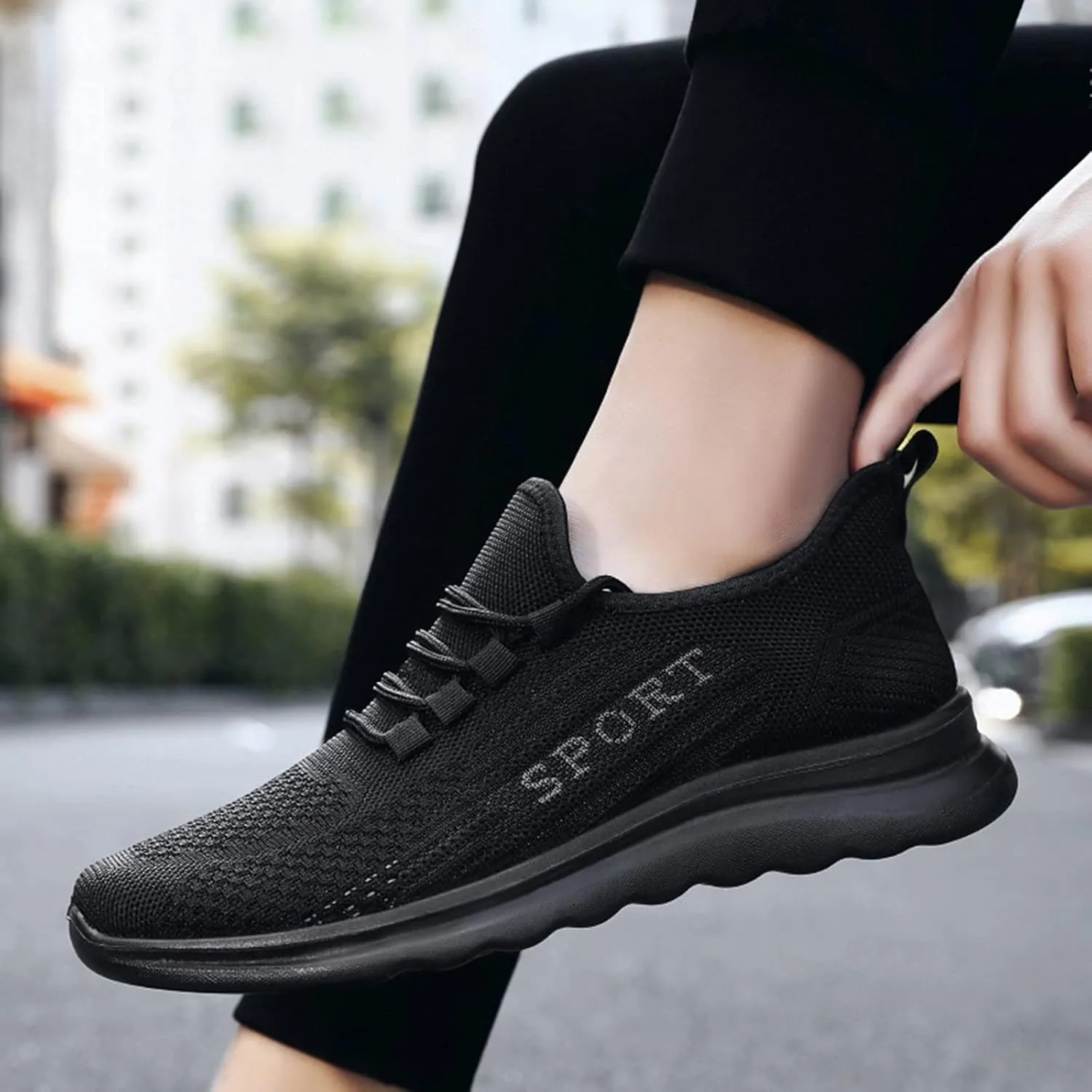Breathable Walking Shoes for Men Lace Up Lightweight Breathable Fashion Sneaker Men's Breathable Barefoot Shoes