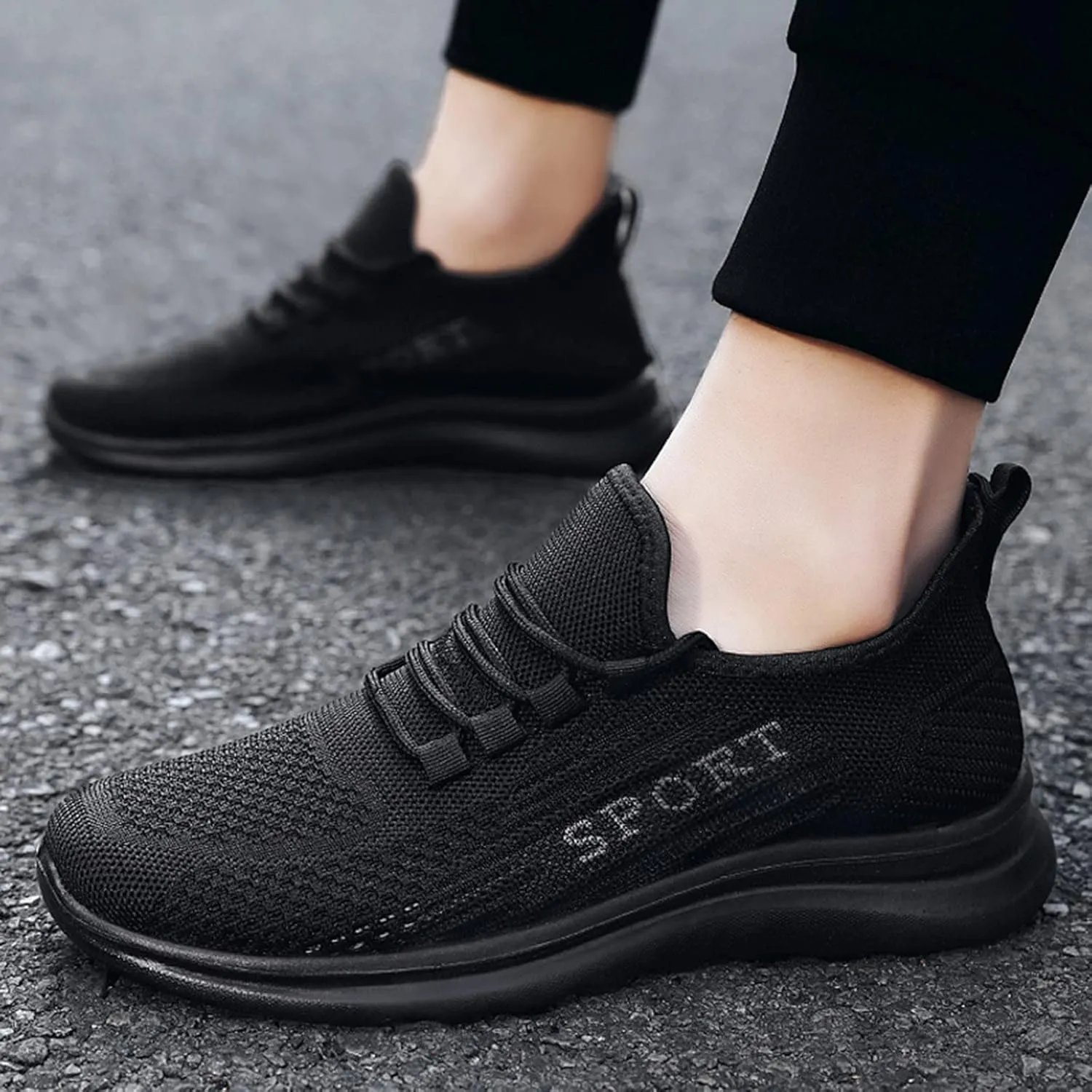 Breathable Walking Shoes for Men Lace Up Lightweight Breathable Fashion Sneaker Men's Breathable Barefoot Shoes