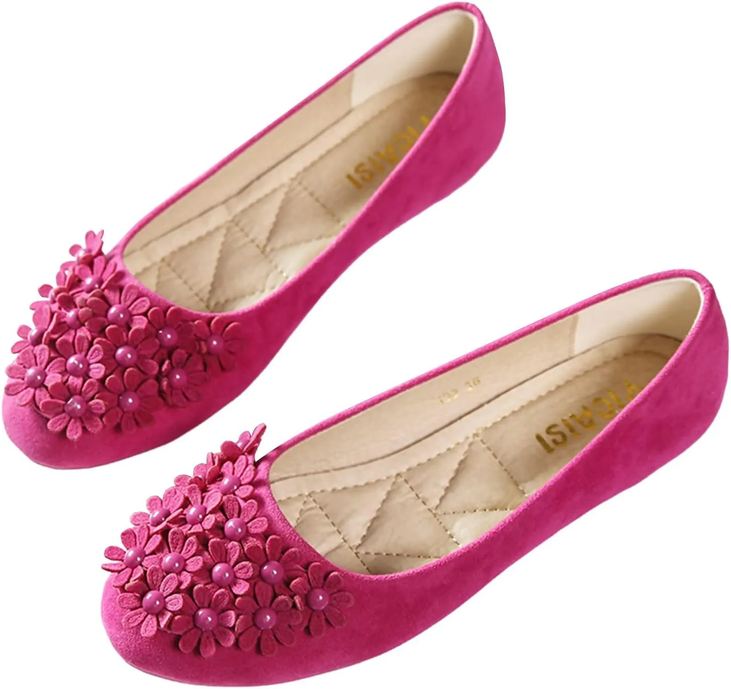 Business Casual Shoes Women Ladies Singles Shoes Flat Flower Pearl Decoration Casual Slip On Work