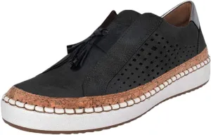 Business Casual Shoes Women's Fashion Fringe Hollow-Out Round Toe Slip On Shoes Flat with