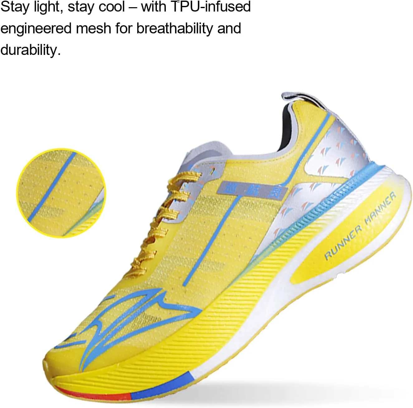 Carbon Plate Running Shoes for Men – Cushioned, Lightweight, Breathable, Non-Slip Road Sneakers