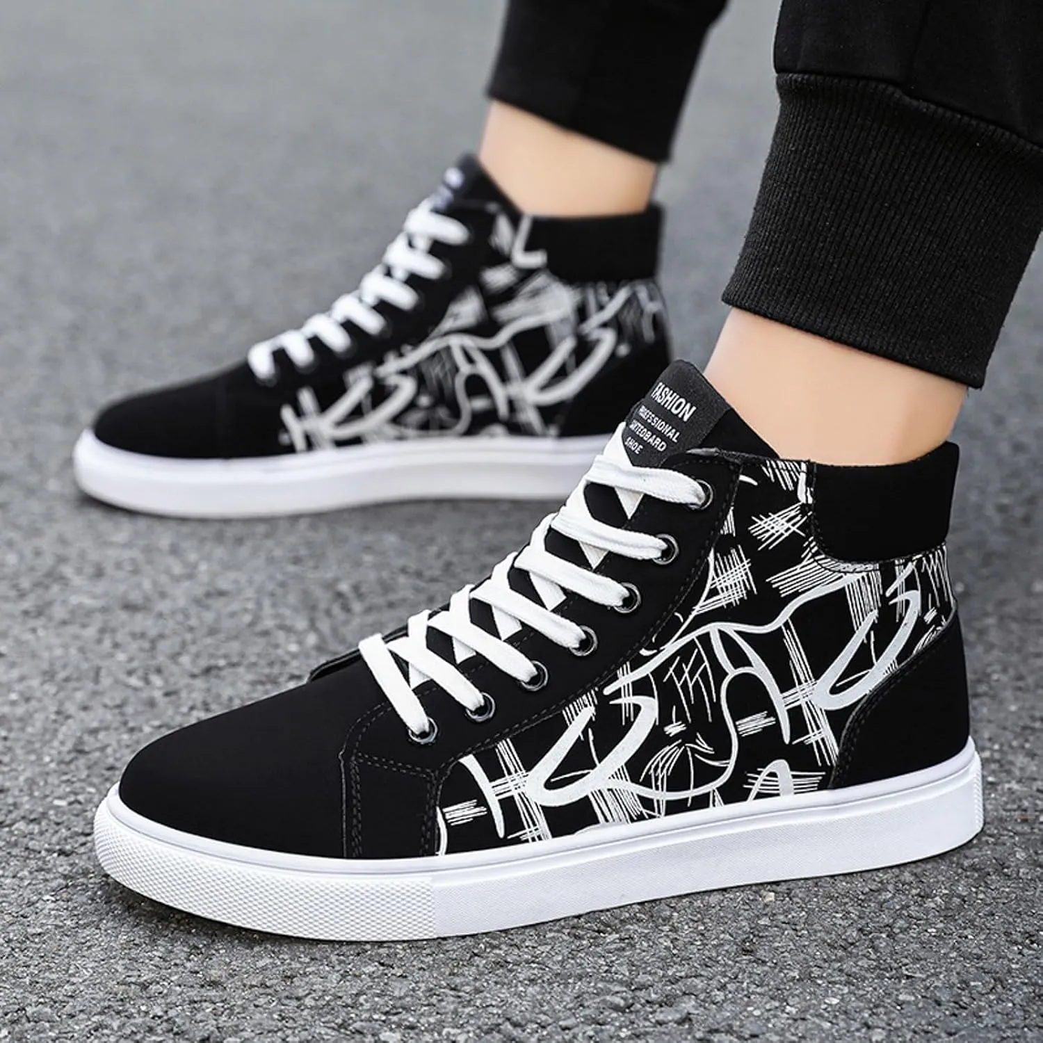 Casual Dress Shoes Men Shoes Flat High Top Casual Cloth Fashionable Outdoor Canvas