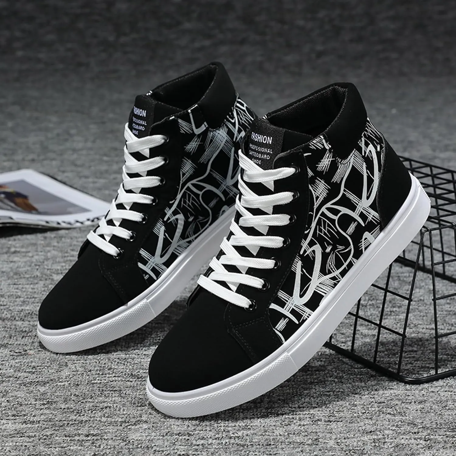 Casual Dress Shoes Men Shoes Flat High Top Casual Cloth Fashionable Outdoor Canvas