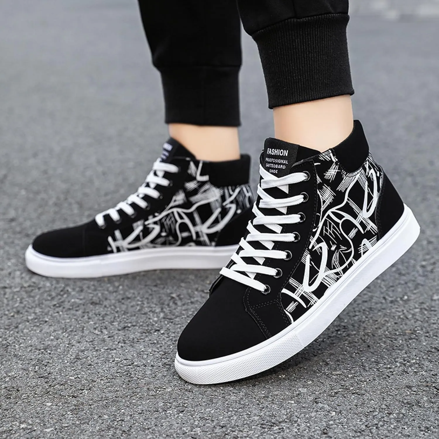 Casual Dress Shoes Men Shoes Flat High Top Casual Cloth Fashionable Outdoor Canvas