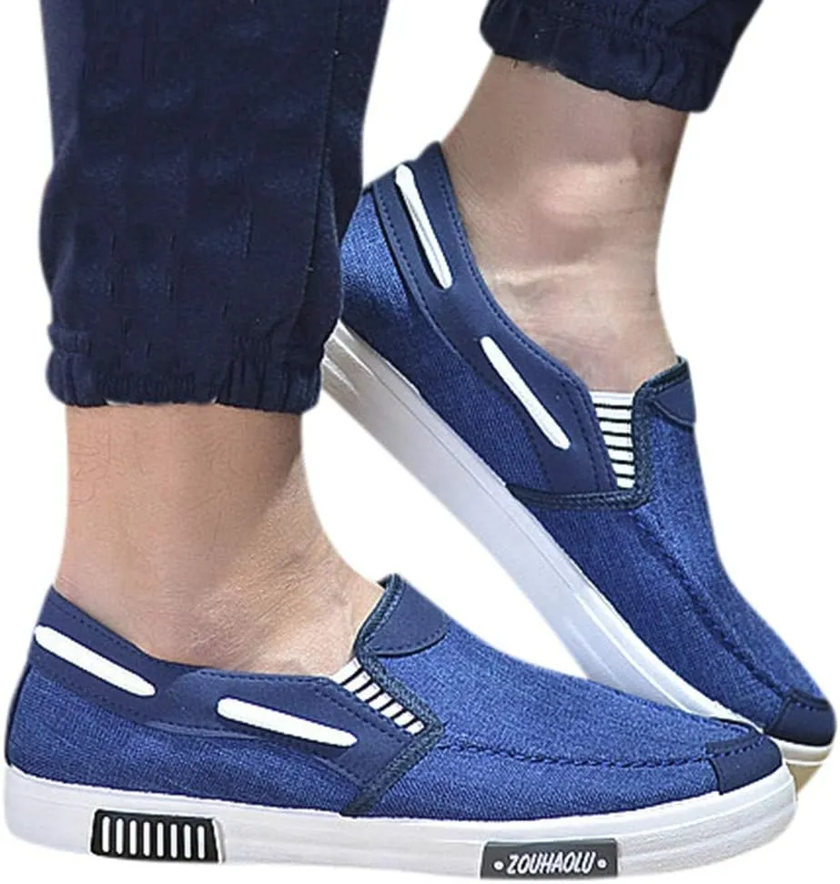 Casual Dress Shoes Men's Canvas Casual Flat Shoes Breathable Comfortable Soft Lightweight
