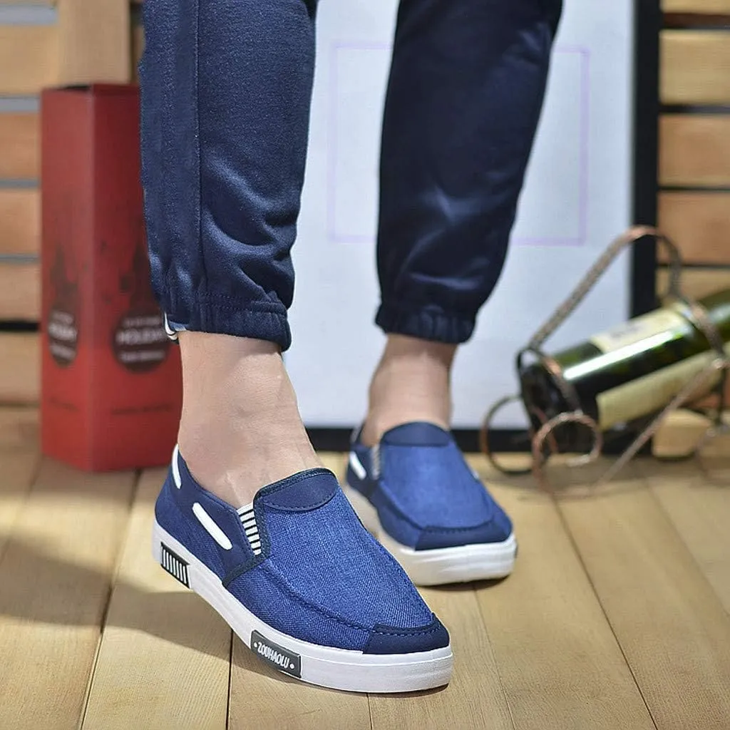 Casual Dress Shoes Men's Canvas Casual Flat Shoes Breathable Comfortable Soft Lightweight