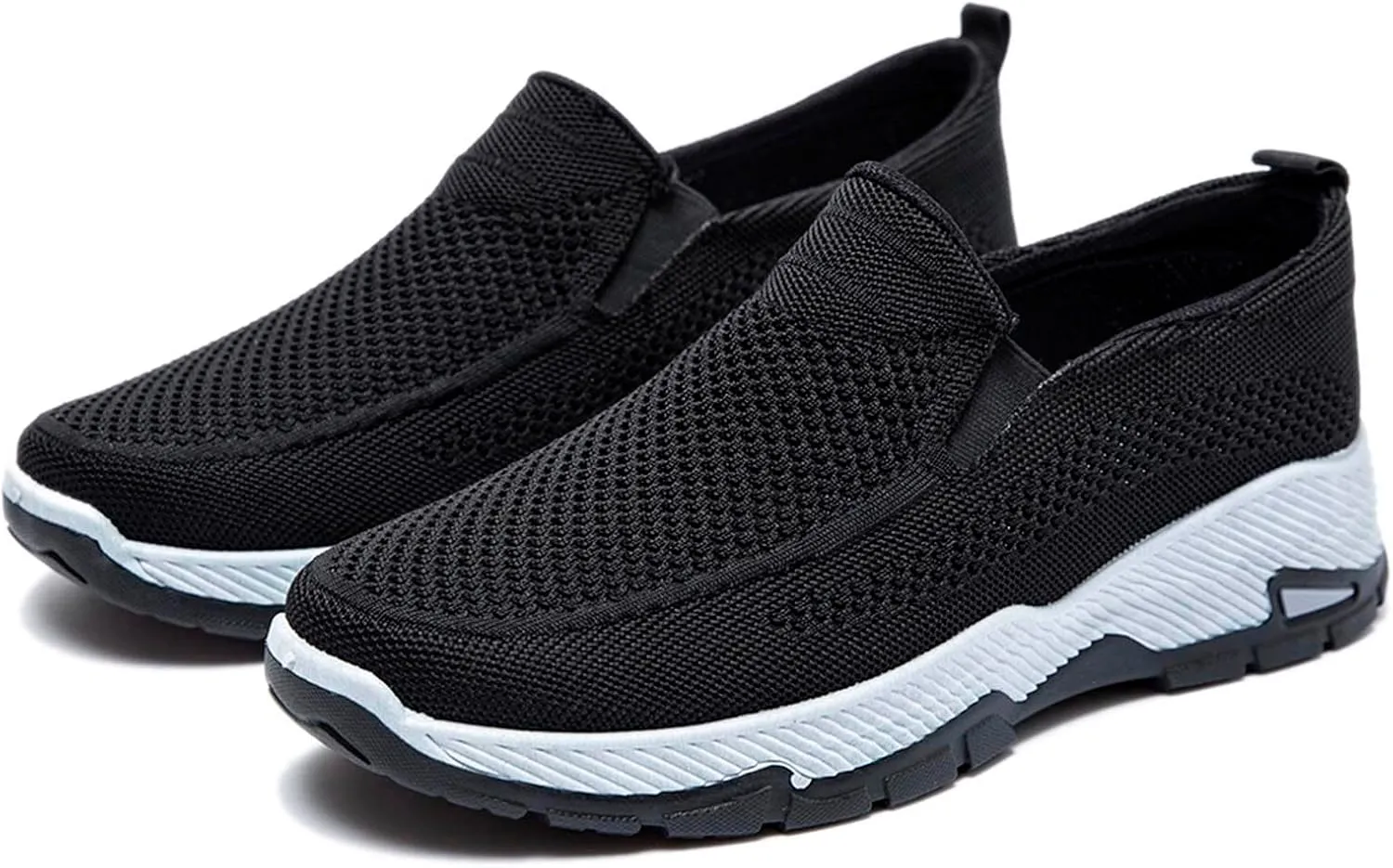 Casual Dress Shoes Men's Fashion Solid Color Mesh Breathable Casual Shoes One Foot Stirrup Non Slip Soft Sole Walking