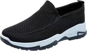 Casual Dress Shoes Men's Fashion Solid Color Mesh Breathable Casual Shoes One Foot Stirrup Non Slip Soft Sole Walking
