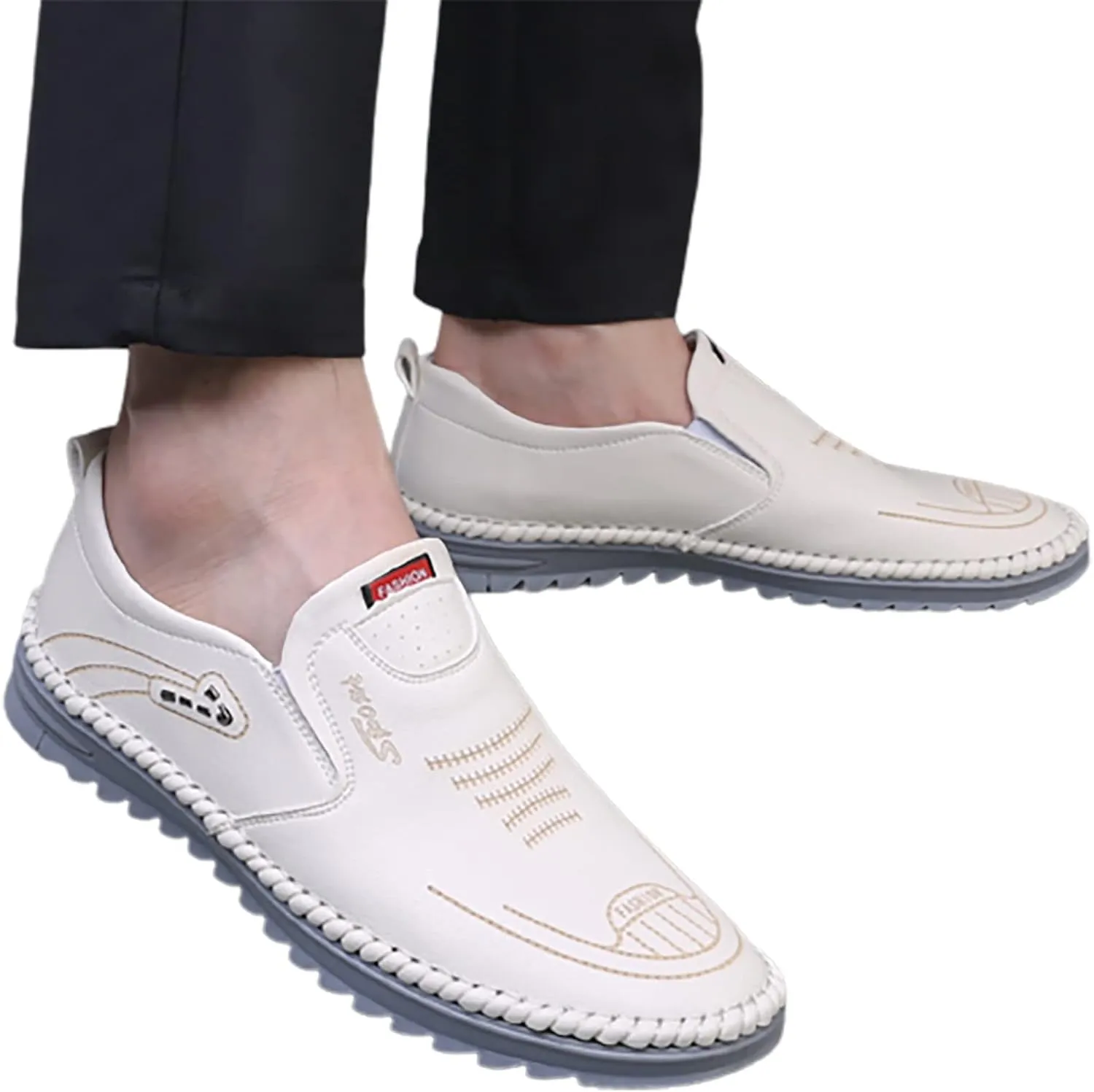 Casual Shoes for Men 2023 New Casual Men's Shoes Trend White Business Hand Sewn