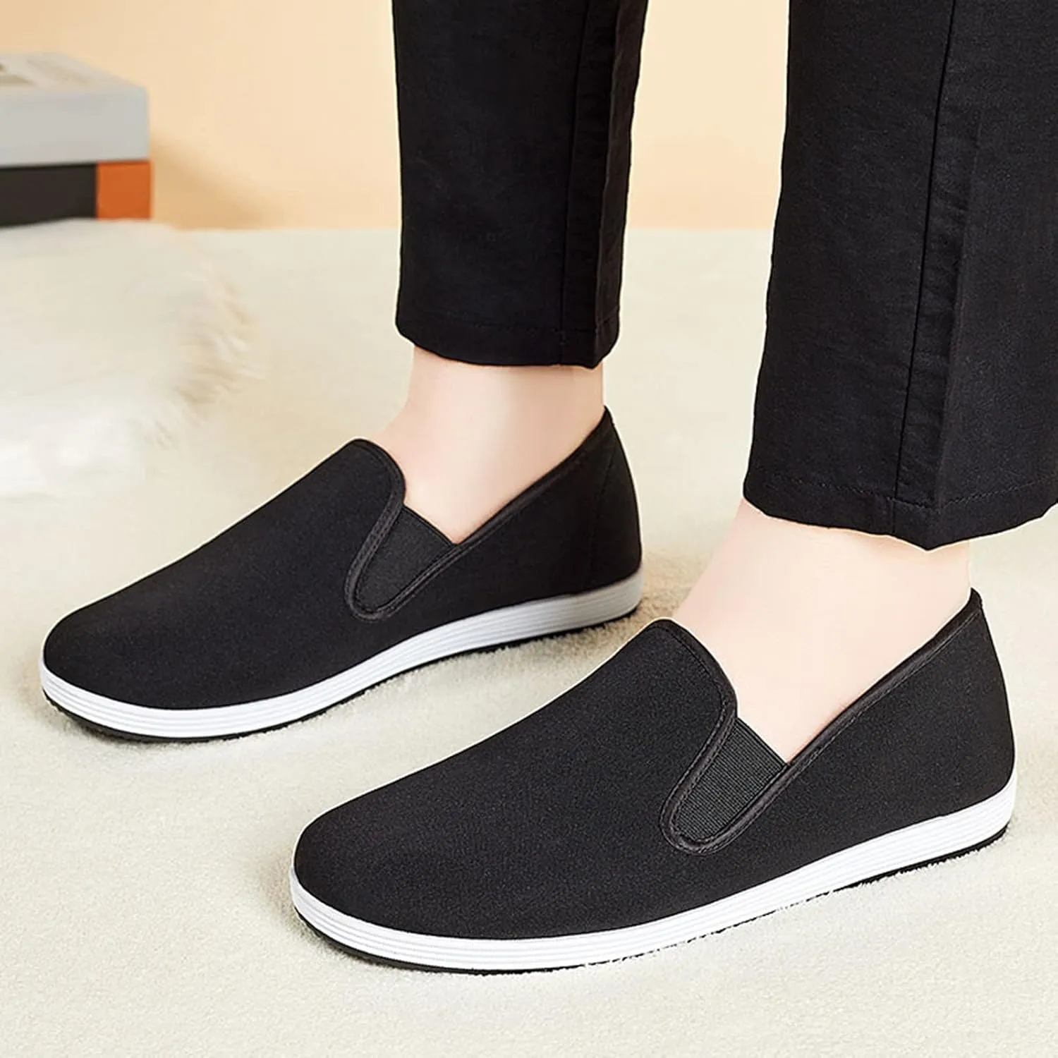 Casual Shoes for Men Fashion Men Casual Shoes Flat Lightweight Comfortable Solid Color Shallow Slip On Simple