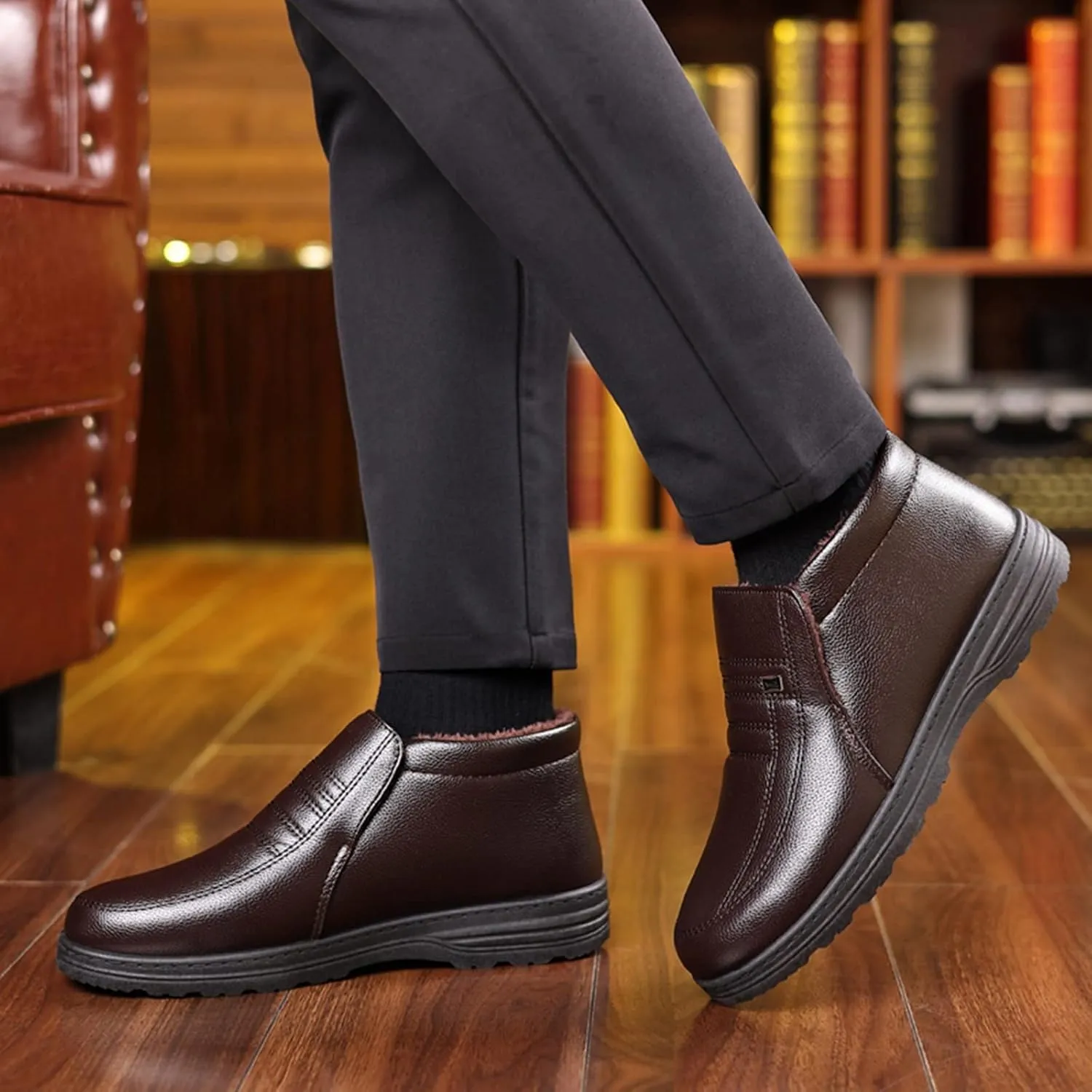 Casual Shoes for Men Men Shoes Casual High Top Cotton Old People Cotton Old Leather