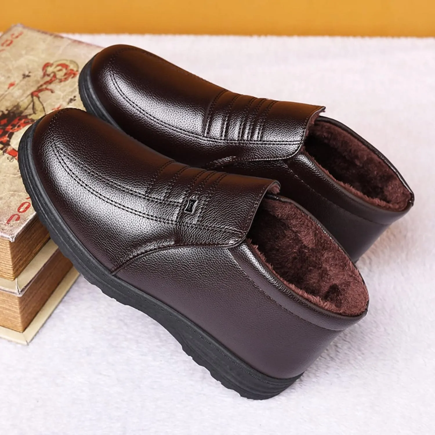 Casual Shoes for Men Men Shoes Casual High Top Cotton Old People Cotton Old Leather
