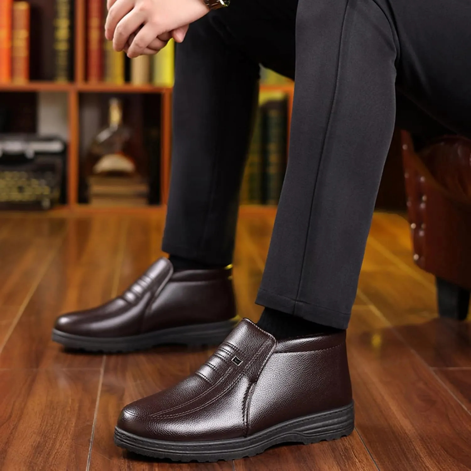 Casual Shoes for Men Men Shoes Casual High Top Cotton Old People Cotton Old Leather