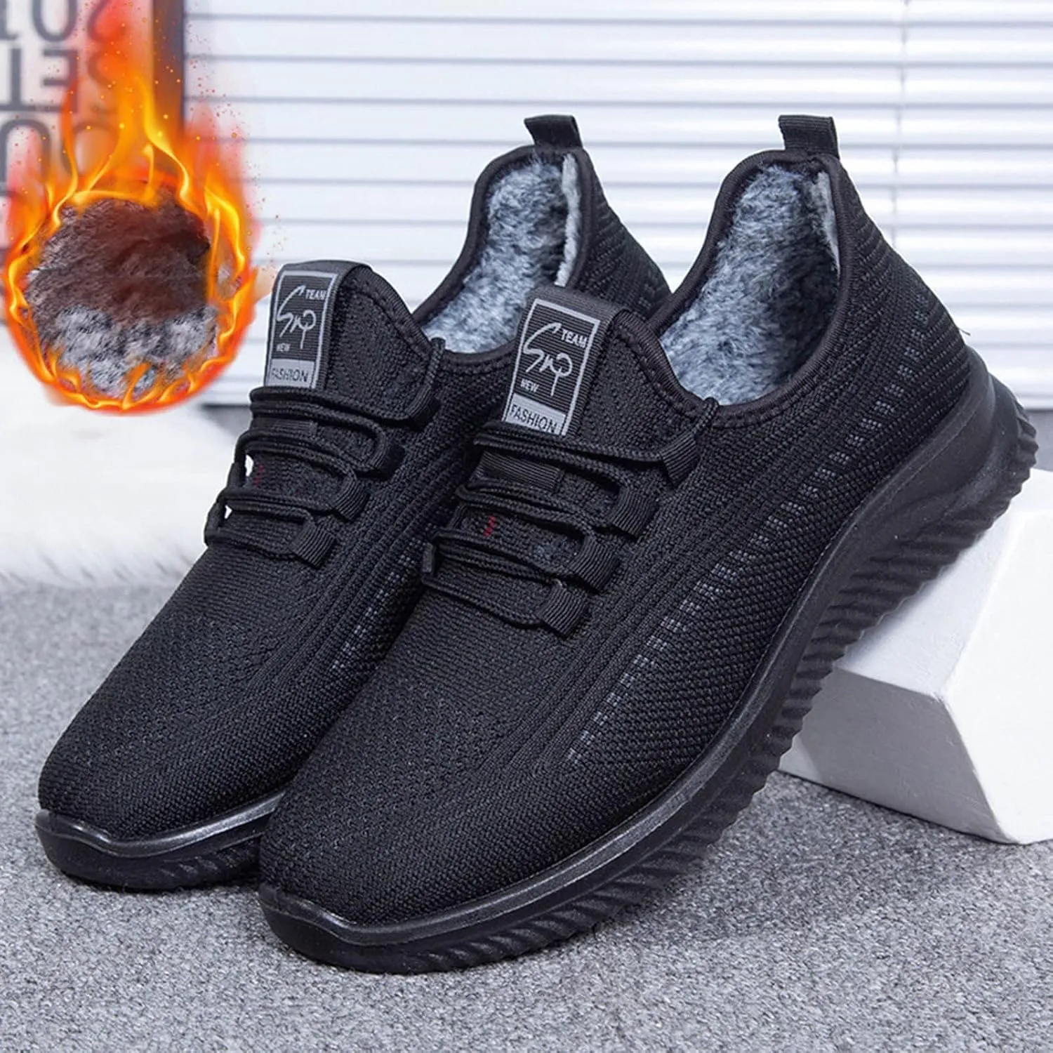 Casual Shoes for Men Mens Shoes with Velvet and Thick Soles Cotton Mens Casual Warm Non Slip Snow