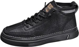 Casual Shoes for Men Platform Breathable Leather Shoes Casual Sport Fashion Retro Mens