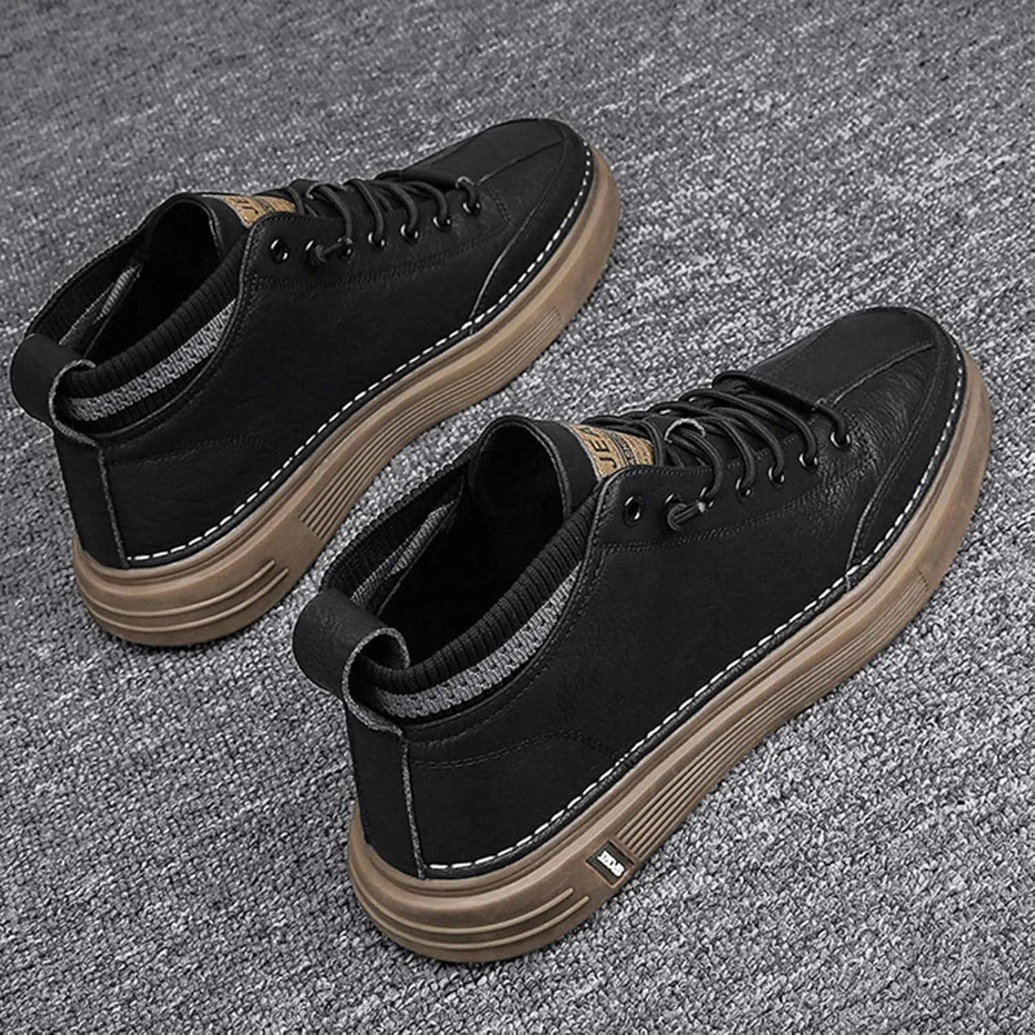 Casual Shoes for Men Platform Breathable Leather Shoes Casual Sport Fashion Retro Mens