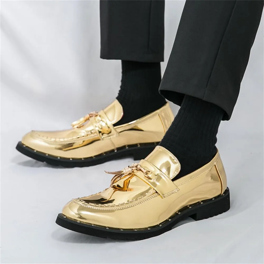 CHUUMEE Men's Casual Driving Shoes Patent Leather Tassel Loafers Non-Slip Penny Formal Tuxedo Shoes Business Party Leather Shoes