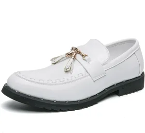CHUUMEE Men's Casual Driving Shoes Patent Leather Tassel Loafers Non-Slip Penny Formal Tuxedo Shoes Business Party Leather Shoes