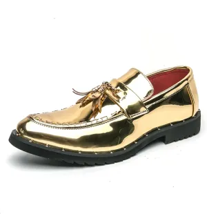 CHUUMEE Men's Casual Driving Shoes Patent Leather Tassel Loafers Non-Slip Penny Formal Tuxedo Shoes Business Party Leather Shoes