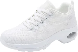 Classic Athletic Skateboard Sneakers for Women Comfortable Breathable Knitted Sneakers Shoe for Elderly Women