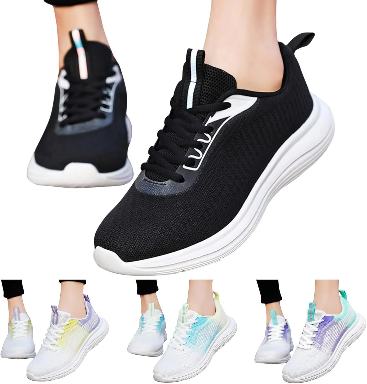 Classic Athletic Skateboard Sneakers for Women Lightweight Slip on Walking Running Shoes Versatile Dress Shoe