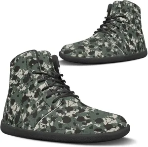 Classic Camo Unisex High top Sneakers Womens Classic High Tops Leather Shoes Wide Toe Barefoot Sneakers for Men