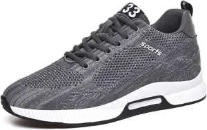 Couple Men's Elevator Shoes Men's Casual Mesh Trainers Lightweight Breathable Lace Up Sports Mens Sneaker Socks High