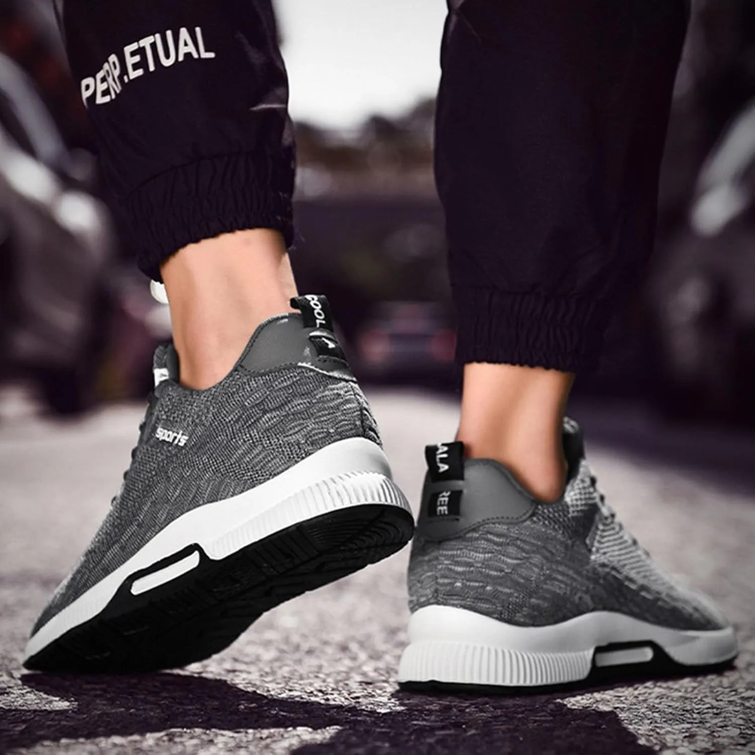 Couple Men's Elevator Shoes Men's Casual Mesh Trainers Lightweight Breathable Lace Up Sports Mens Sneaker Socks High