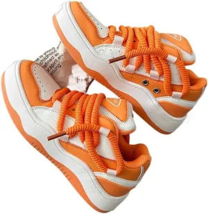 Cute Dreadlocks Shoes Chunky Platform Lace-up Comfy Non Slip Lightweight Softy Casual Skate Sneakers Kawaii Y2K Pretty Pastel Retro Trendy Gifts for Women & Girls Back to School Everyday Wear