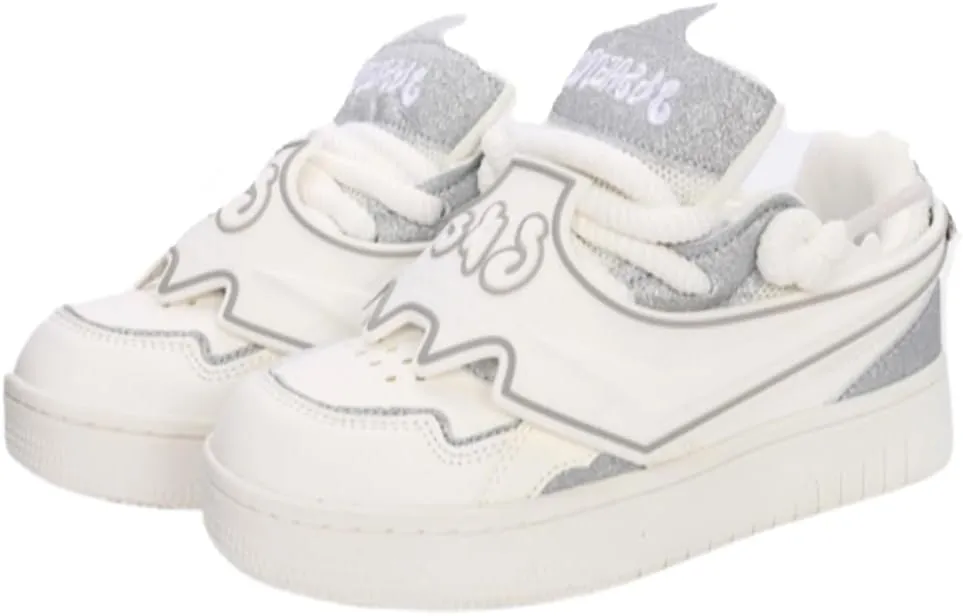 Cute Kawaii Shoes with Bread Shape Chunky Platform Comfy Non Slip Lightweight Softy Casual Skate Sneakers Y2K Retro Trendy Gifts for Women & Girls Summer Back to School Everyday Wear