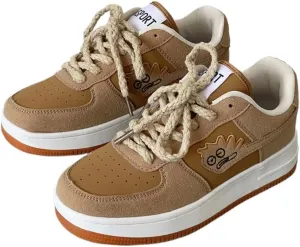 Cute Kawaii Shoes with Little Monsters Design Chunky Platform Non Slip Lightweight Y2K Pretty Pastel Retro Trendy Training Sneakers for Women Girls Streetwear Skateboarding Casual Everyday Outfits