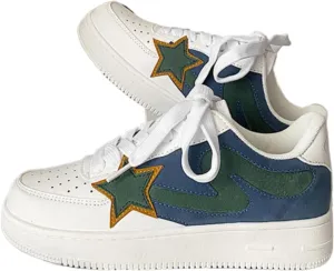 Cute Kawaii Star Shoes Chunky Platform Non Slip Lightweight Kawaii Y2K Pretty Pastel Retro Trendy Training Sneakers for Women Girls Streetwear Skateboarding Casual Everyday Outfits Back to School