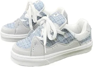 Cute Y2K Shoes with Plaid Design Chunky Platform Kawaii Y2K Pretty Pastel Retro Trendy Training Sneakers for Women Girls Streetwear Skateboarding Casual Everyday Outfits
